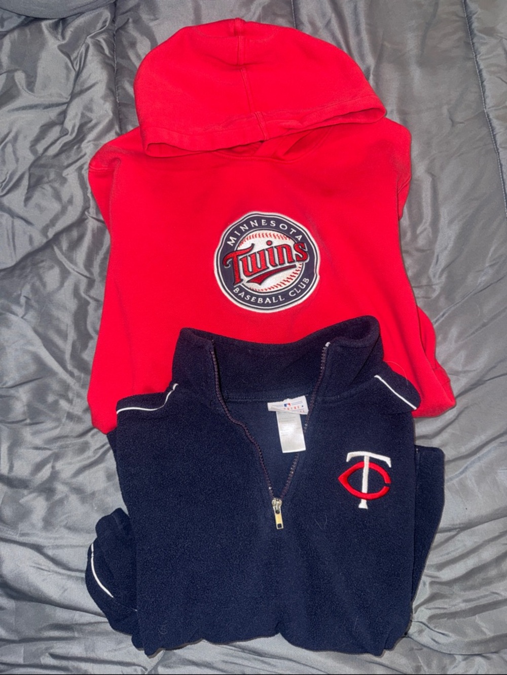 Minnesota Twins Kids' Red Hoodie & Navy Quarter-Zip Bundle